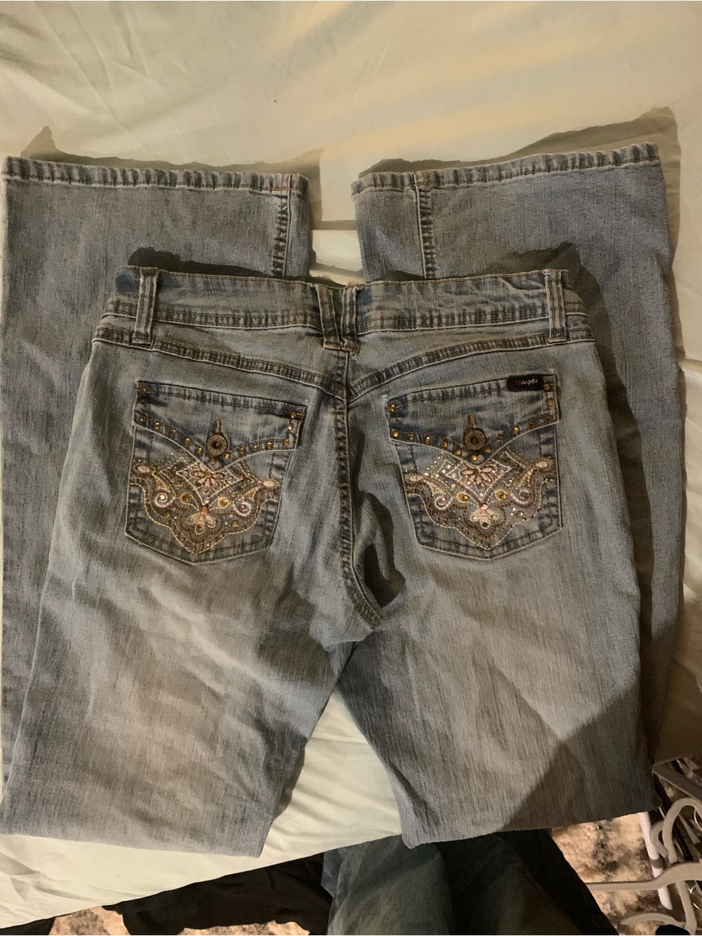 Angels low rise whimsical bootcut jeans